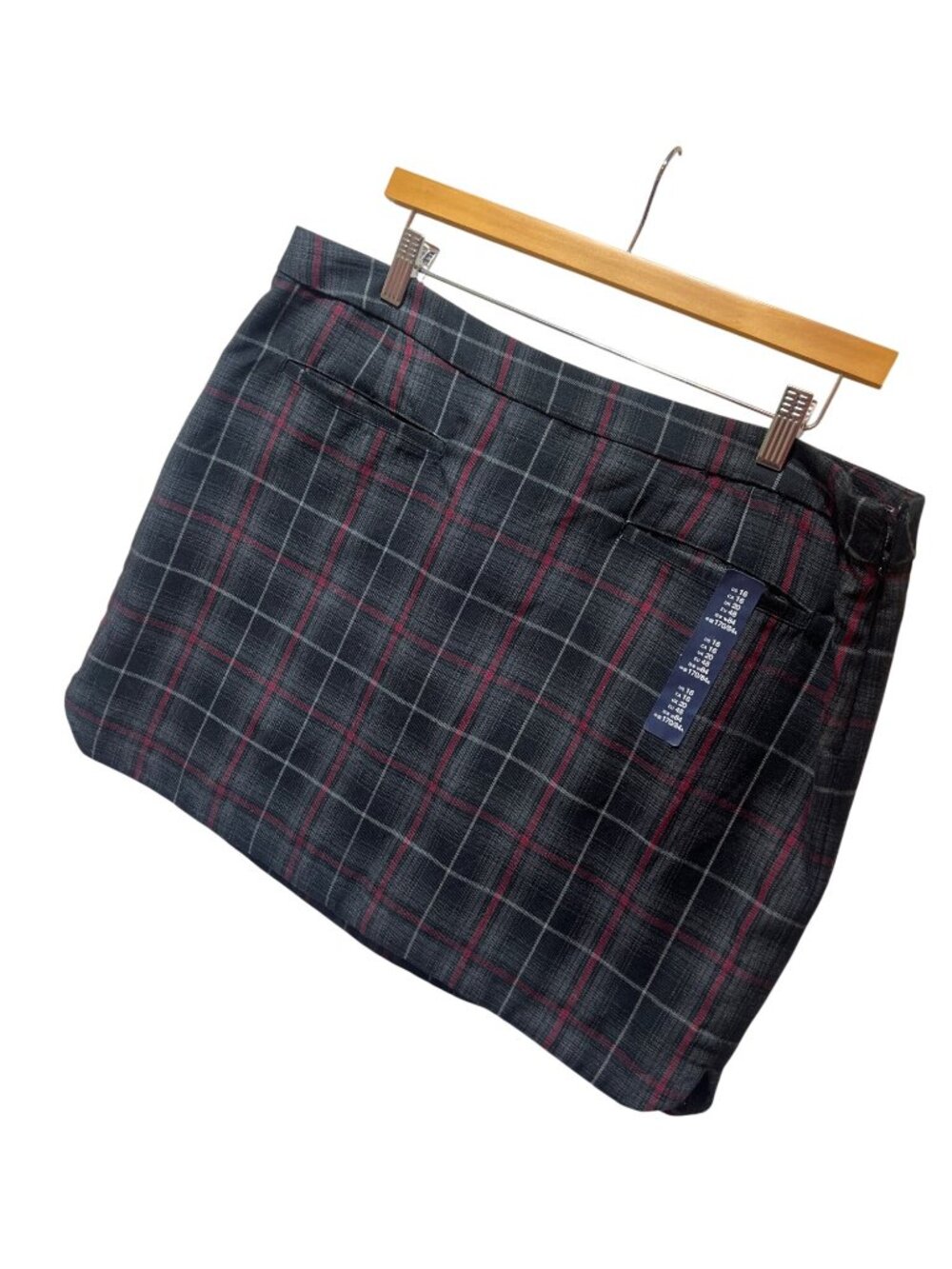 Gap Womens Gray Plaid Mini Skirt Size 16 Y2K Deadstock Fully Lined Polyester Ble